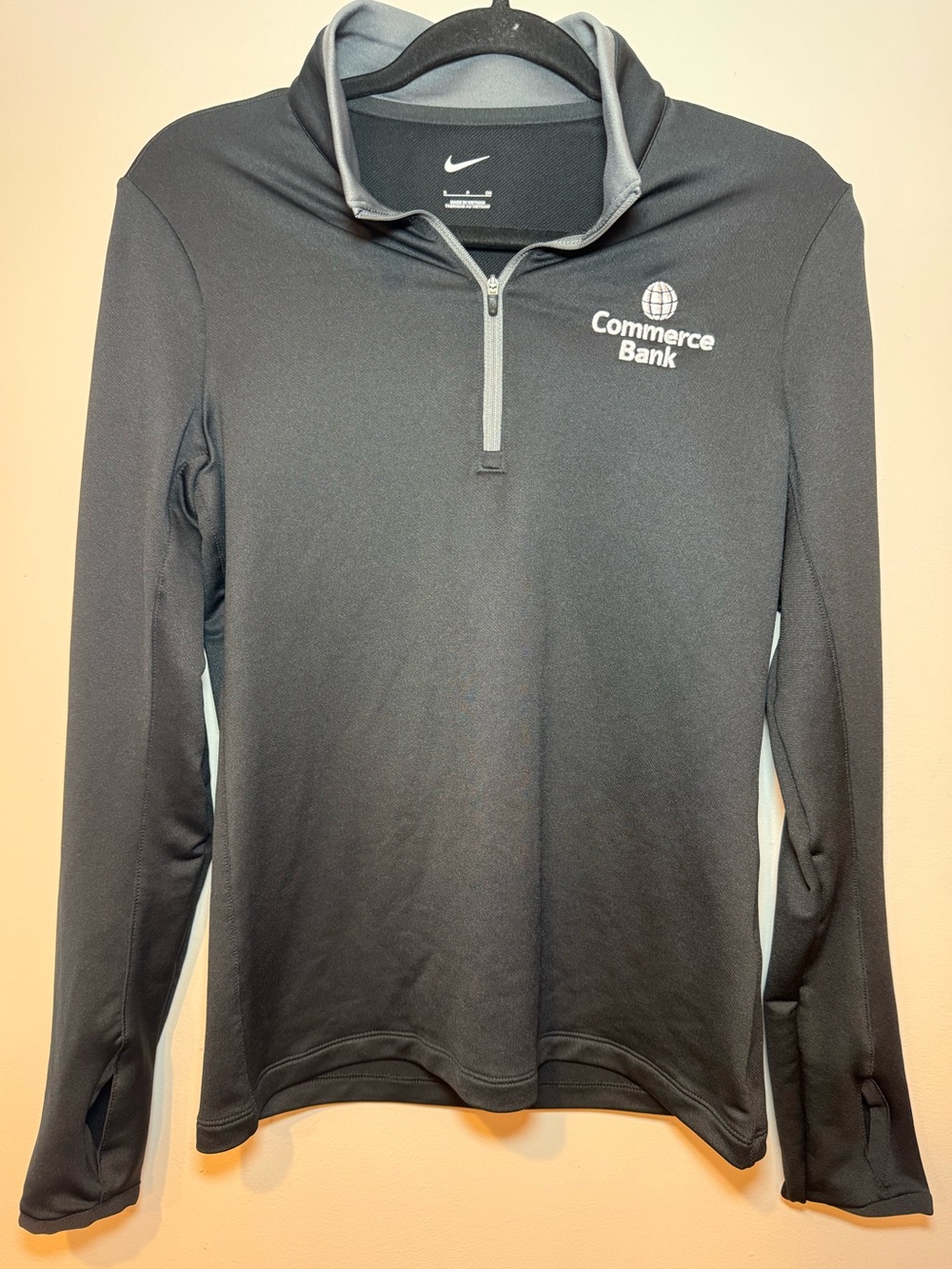 Nike Women's Dri-FIT Stretch 1/2-Zip Cover-Up Pullover Black/Gray Size Small